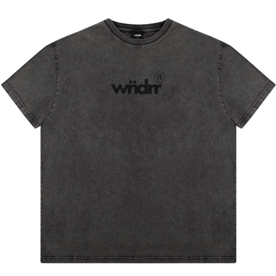 Men WNDRR Tees | Wndrr Accent Box Fit Tee - Washed Black