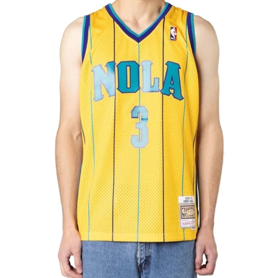 Men Mitchell u0026 Ness Nba Clothing | Mitchell & Ness Swingman Jersey New Orleans Hornets Chris Paul Alt 10/11 - Yellow