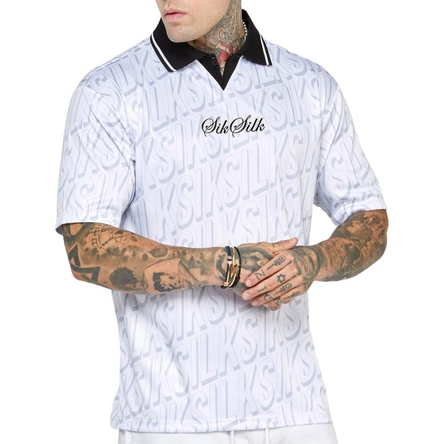 Men SikSilk Jerseys | Siksilk Repeat Logo Football Jersey - White