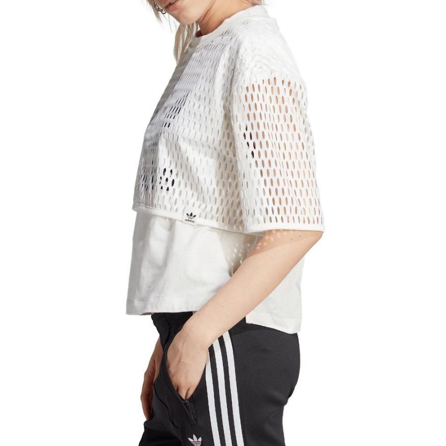 Women Adidas Tops | Adidas Womens Big Logo Tee - Cloud White