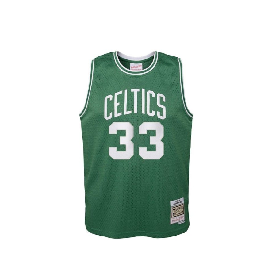 Kids Mitchell u0026 Ness Kids | Mitchell & Ness Youth Swingman Jersey Boston Celtics Larry Bird Road 85/86 - Green