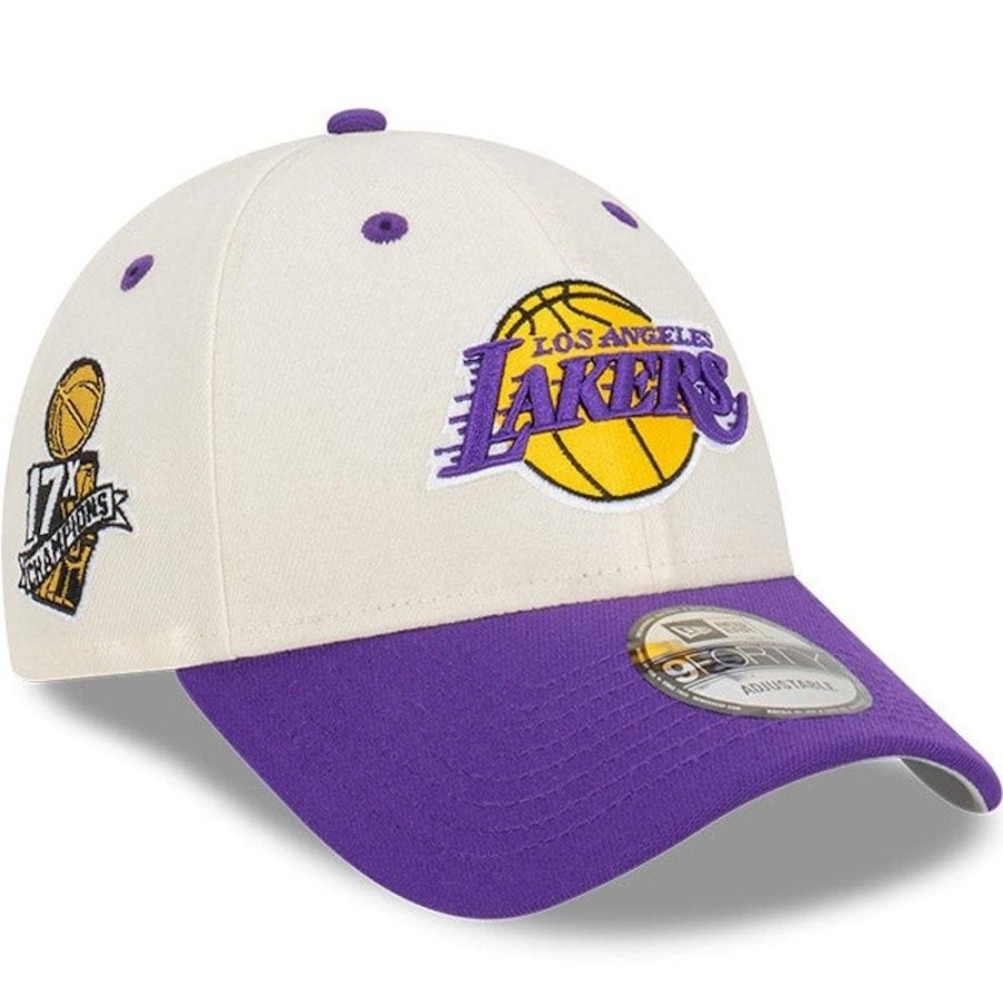 Men New Era Nba Hats | New Era 9Forty Champs Snapback Los Angeles Lakers - Chrome White / Purple