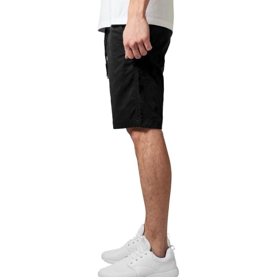 Men Urban Classics Shorts | Urban Classics Stretch Twill Jog Shorts - Black