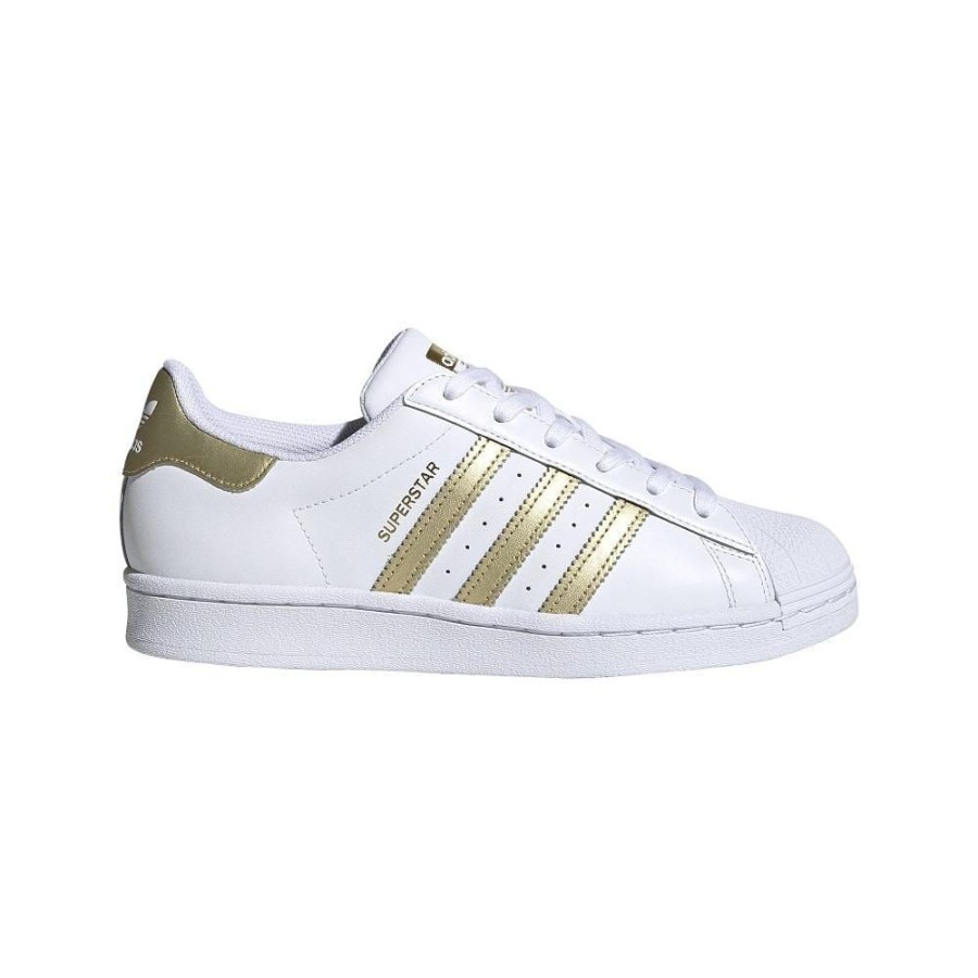 Women Adidas Adidas | Adidas Womens Superstar - White / Gold Metallic