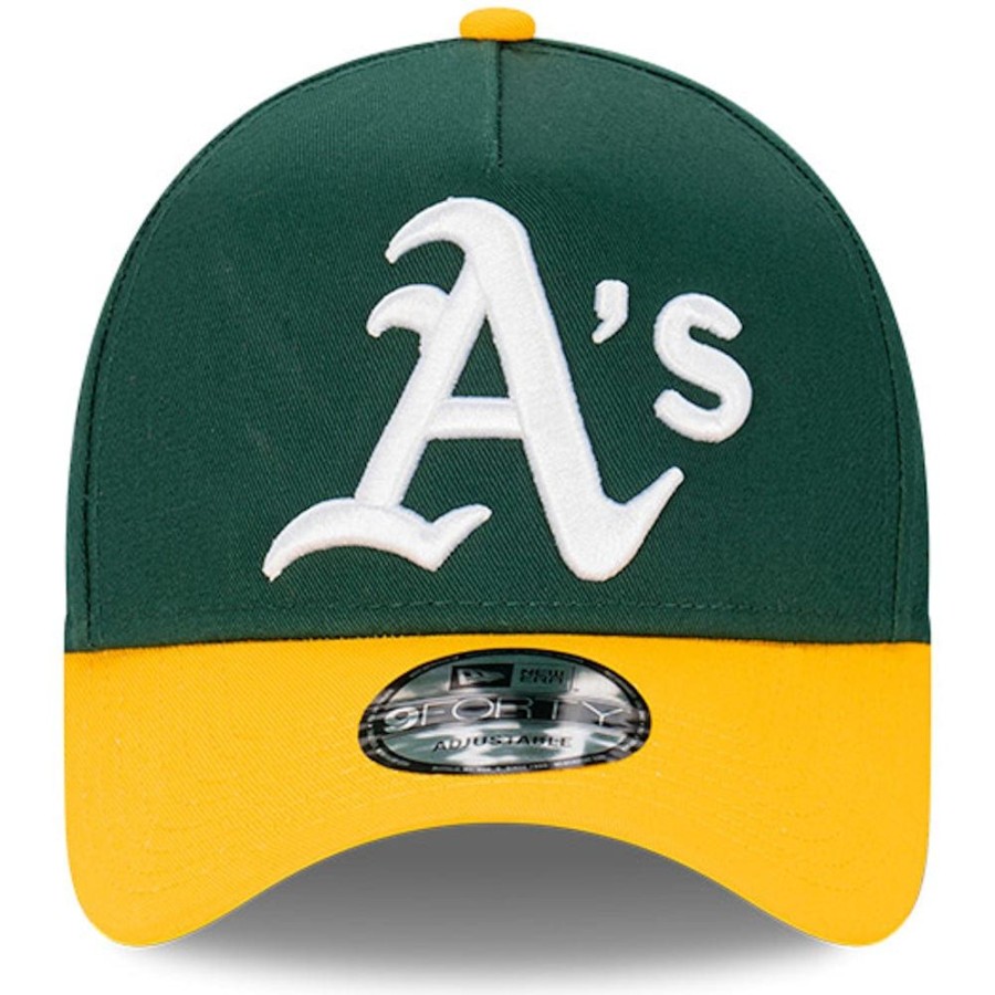 Men Not specified Mlb Hats | New Era 9Forty A-Frame Snapback Oversize Logo Oakland Athletics - Dark Green / Yellow