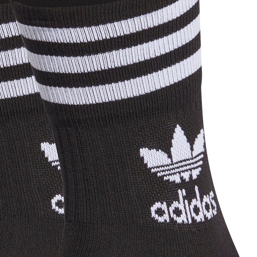 Men Adidas Socks | Adidas Mid Cut Crew Sock 3 Pack Gd3576 - Black / White