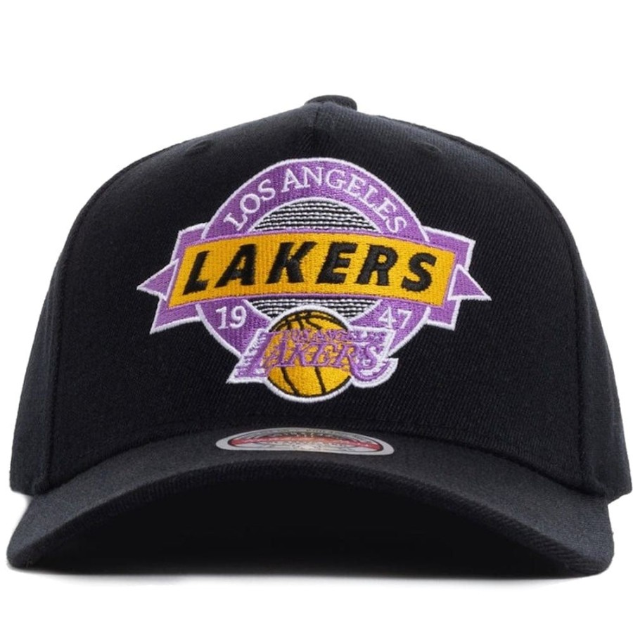 Men Mitchell u0026 Ness Nba Hats | Mitchell & Ness Point Guard Classic Red Snapback Los Angeles Lakers - Black