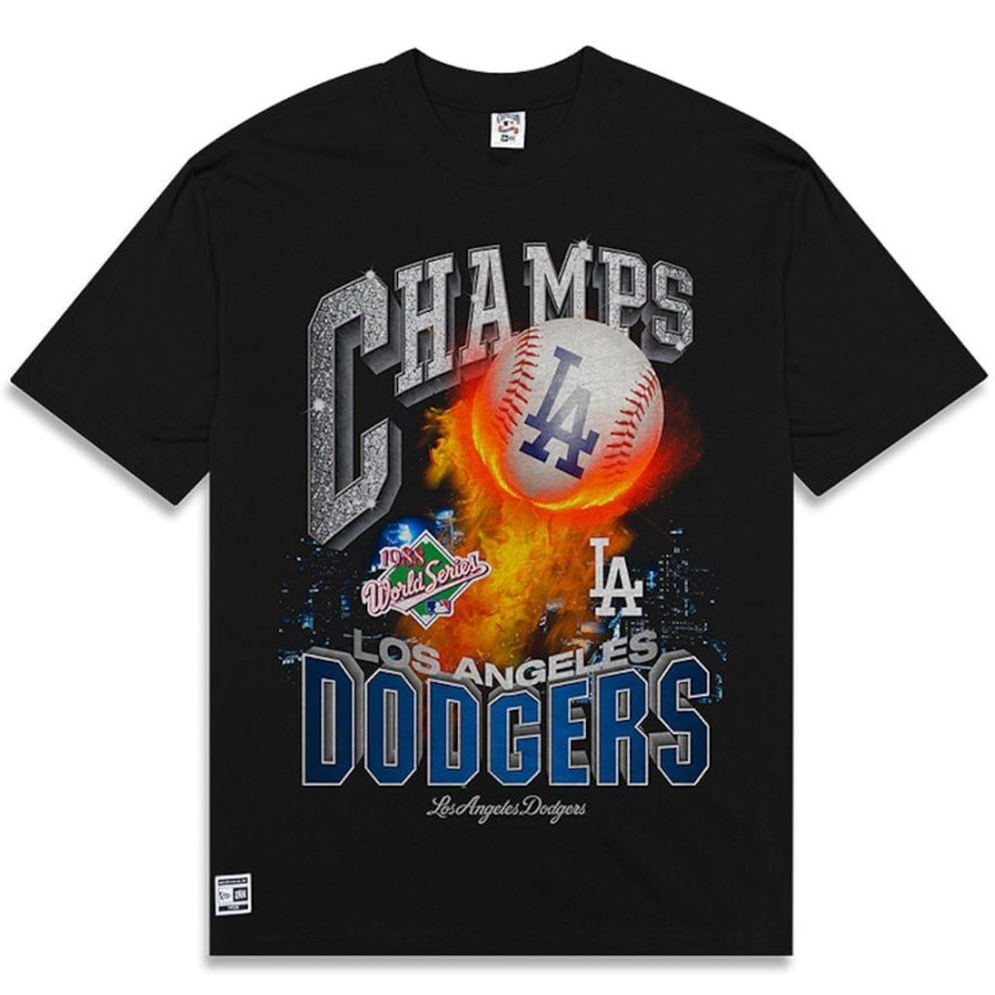 Men New Era Plus Size | New Era Oversized Tee Los Angeles Dodgers - Black