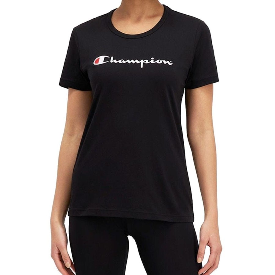 Women Champion Tops | Champion Womens Script Tee - Black