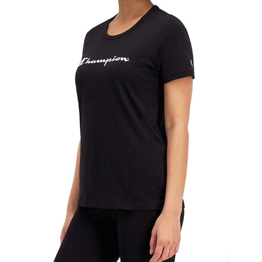 Women Champion Tops | Champion Womens Script Tee - Black