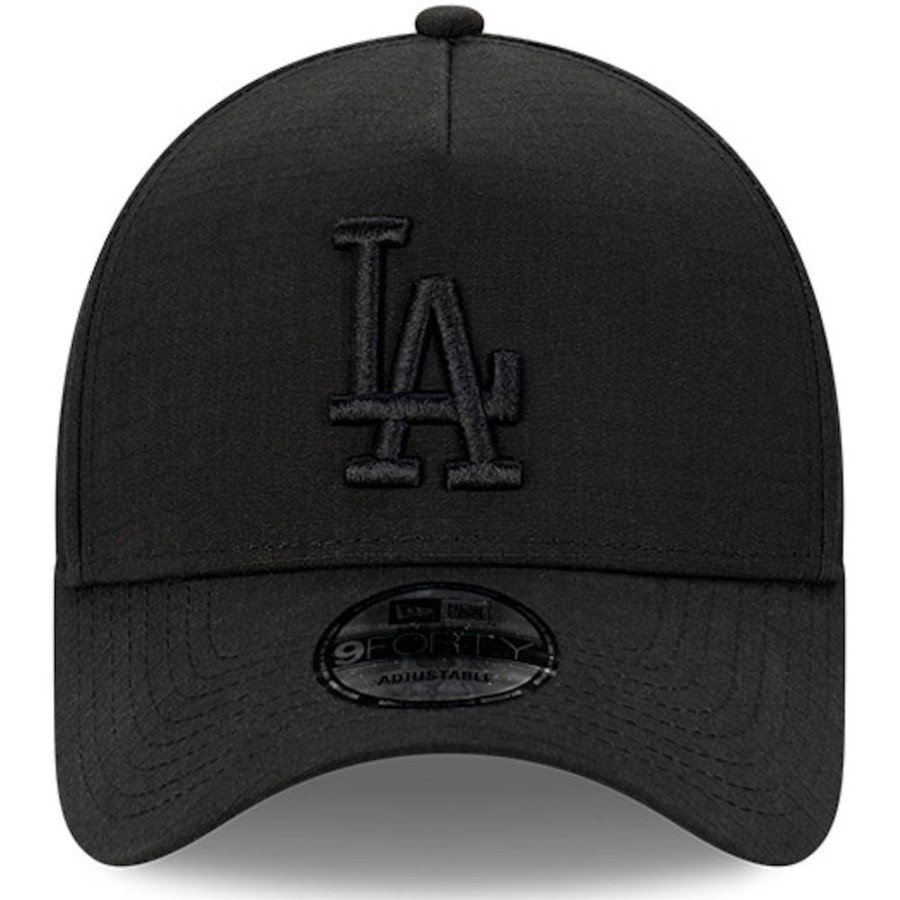 Men New Era Mlb Hats | New Era 9Forty A-Frame Ripstop Snapback Los Angeles Dodgers - Black / Black