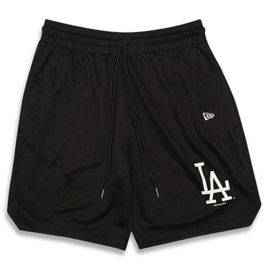 Men New Era Shorts | New Era Champs Mesh Shorts Los Angeles Dodgers - Black / Off White