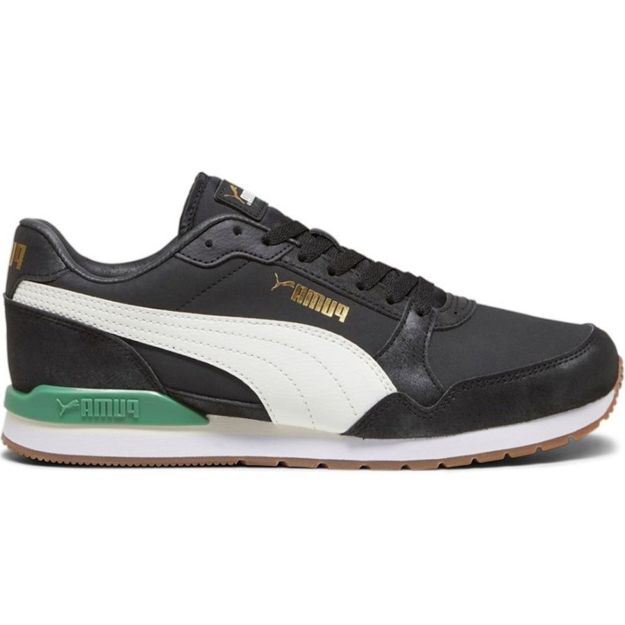 Men Puma Puma | Puma St Runner 75 Years - Black / White / Archive Green