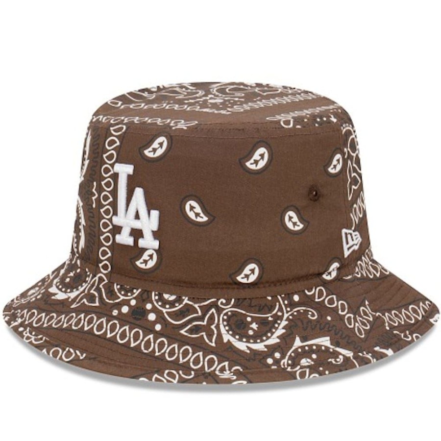 Men New Era Mlb Hats | New Era Paisley Bucket Hat Los Angeles Dodgers - Walnut