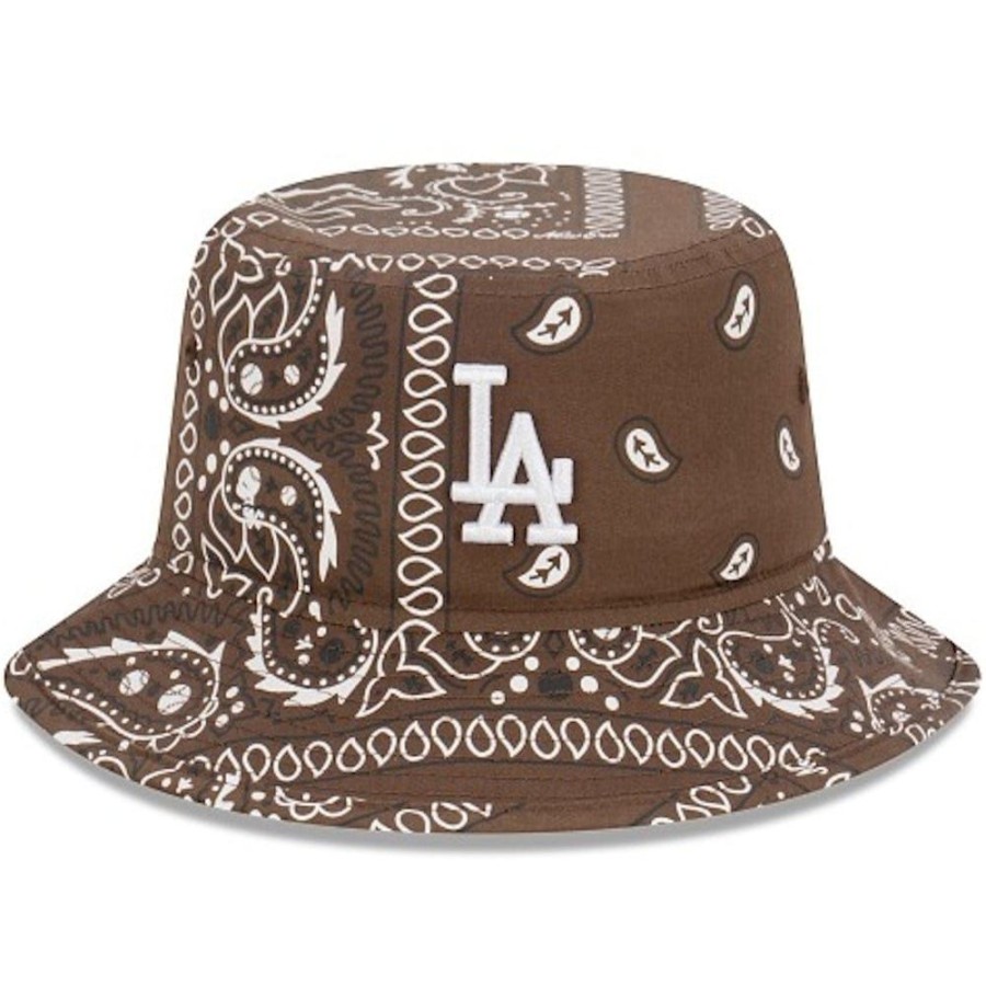 Men New Era Mlb Hats | New Era Paisley Bucket Hat Los Angeles Dodgers - Walnut