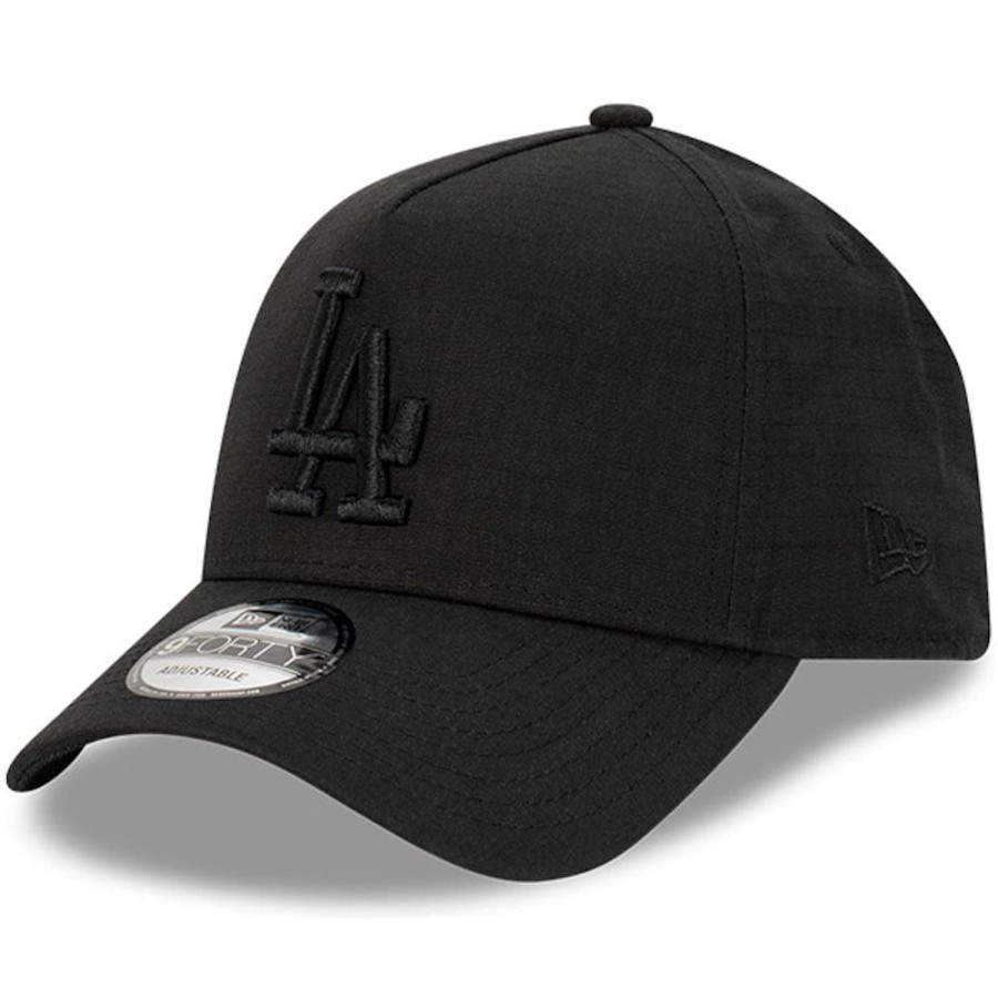 Men New Era Snapback | New Era 9Forty A-Frame Ripstop Snapback Los Angeles Dodgers - Black / Black