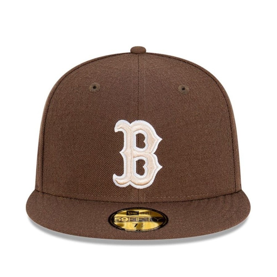 Men New Era Mlb Hats | New Era 59Fifty World Series Fitted Cap Boston Red Sox - Walnut / Stone / White