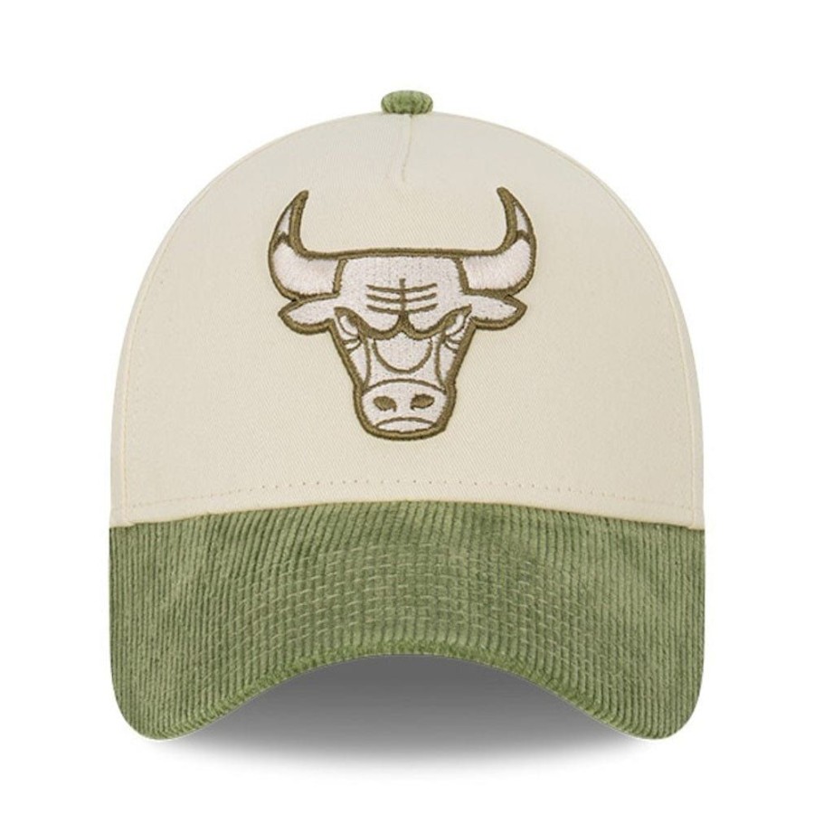 Men New Era Snapback | New Era 9Forty Cord A-Frame Snapback Chicago Bulls - Chrome White / New Olive