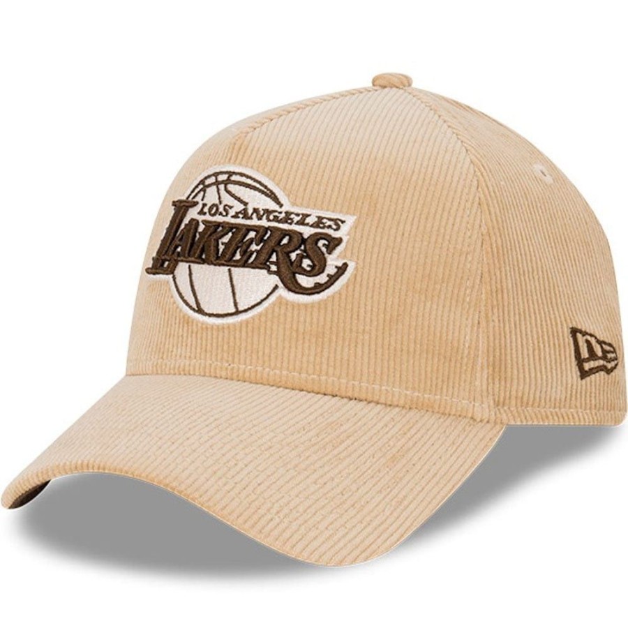 Men New Era Snapback | New Era 9Forty Cord A-Frame Snapback Los Angeles Lakers - Camel / Walnut