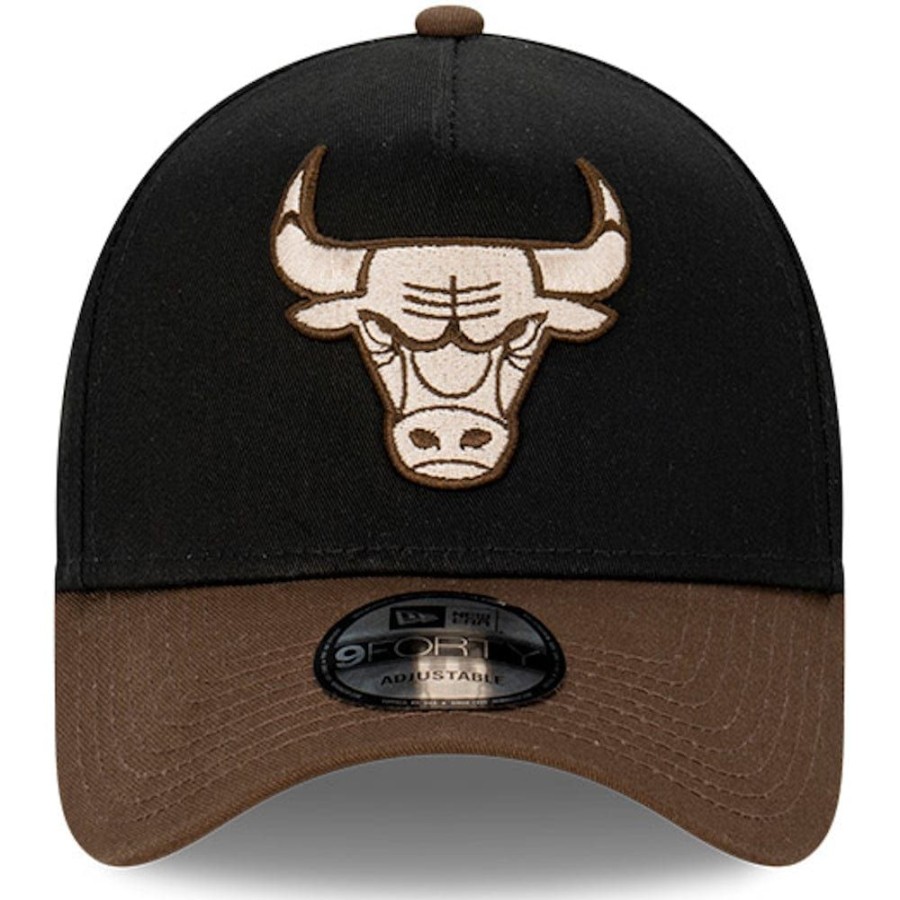 Men New Era Nba Hats | New Era 9Forty A-Frame Grizzly Snapback Chicago Bulls - Black / Walnut