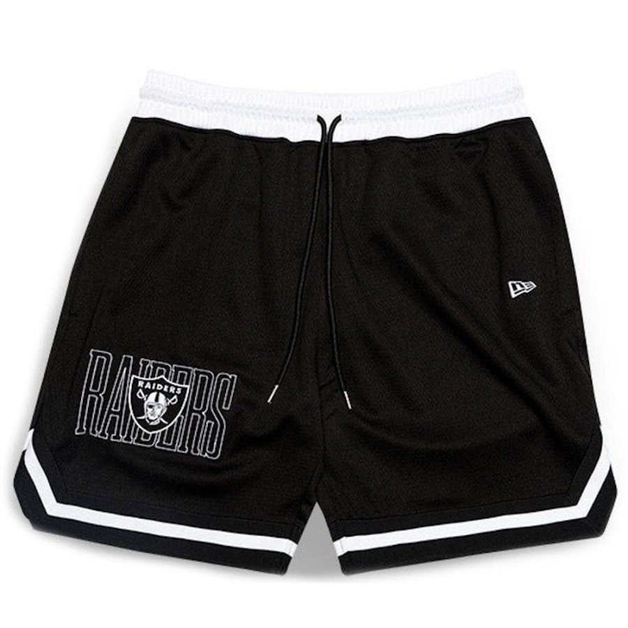 Men New Era Nfl Clothing | New Era American Classics Outline Mesh Short Las Vegas Raiders - Black