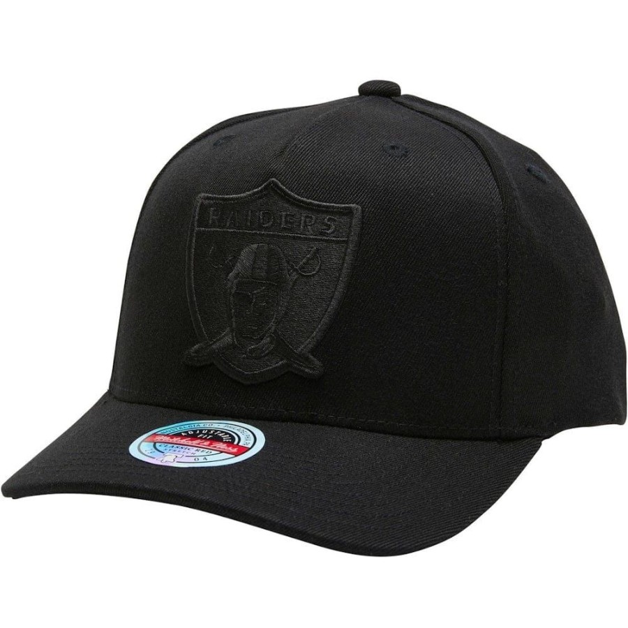 Men Mitchell u0026 Ness Nfl Hats | Mitchell & Ness Interception Classic Redline Stretch Snapback Las Vegas Raiders - Black / Black