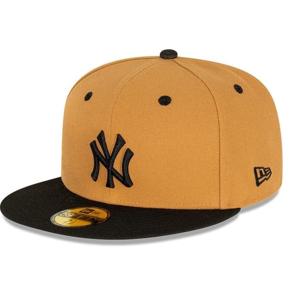 Men New Era Mlb Hats | New Era 59Fifty Fitted Cap New York Yankees - Wheat / Black