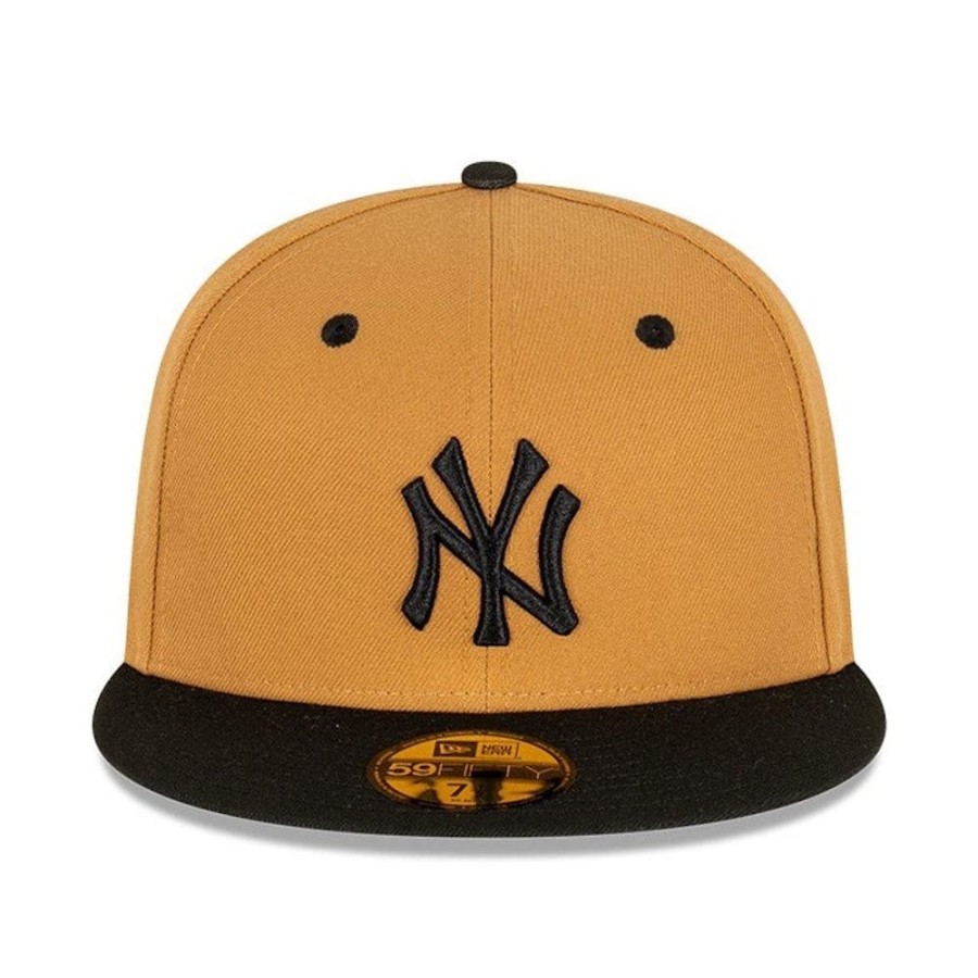 Men New Era Mlb Hats | New Era 59Fifty Fitted Cap New York Yankees - Wheat / Black