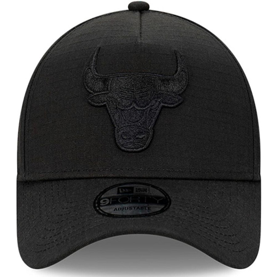 Men New Era Snapback | New Era 9Forty A-Frame Ripstop Snapback Chicago Bulls - Black / Black