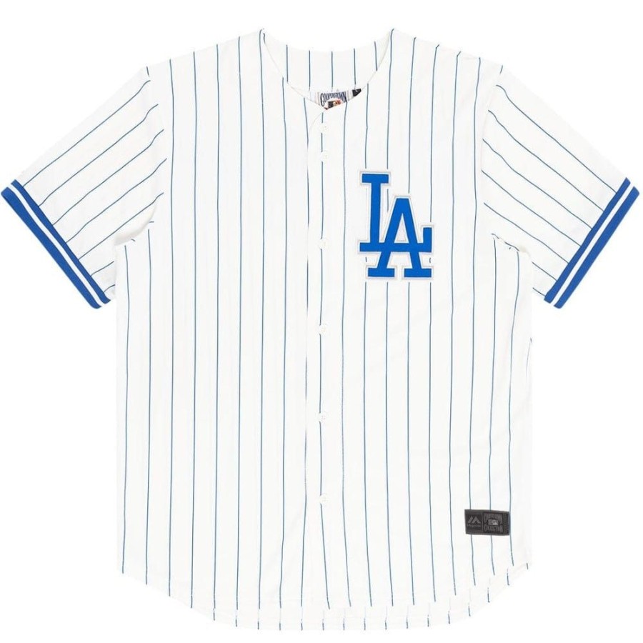 Men Majestic Athletic Jerseys | Majestic Athletic Mlb Pinstripe Replica Jersey Los Angeles Dodgers - Vintage White