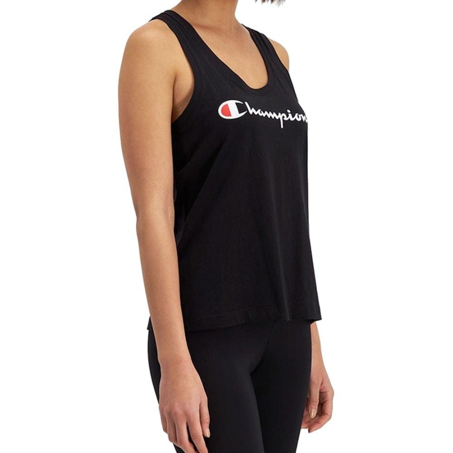 Women Champion Tops | Champion Womens Racer Back Singlet - Black