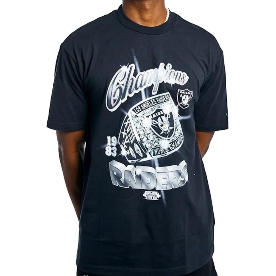 Men New Era Nfl Clothing | New Era Champions Ring Oversize Tee Las Vegas Raiders - Black