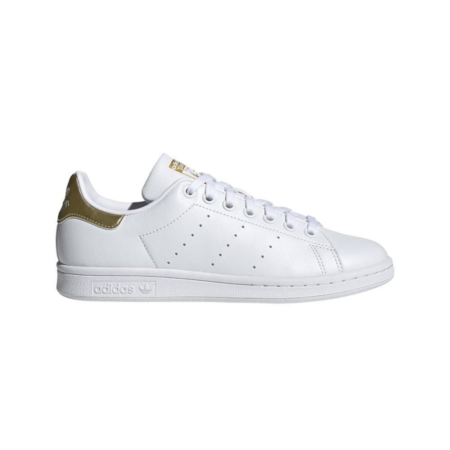 Women Adidas Adidas | Adidas Womens Stan Smith - White / White / Gold Metallic