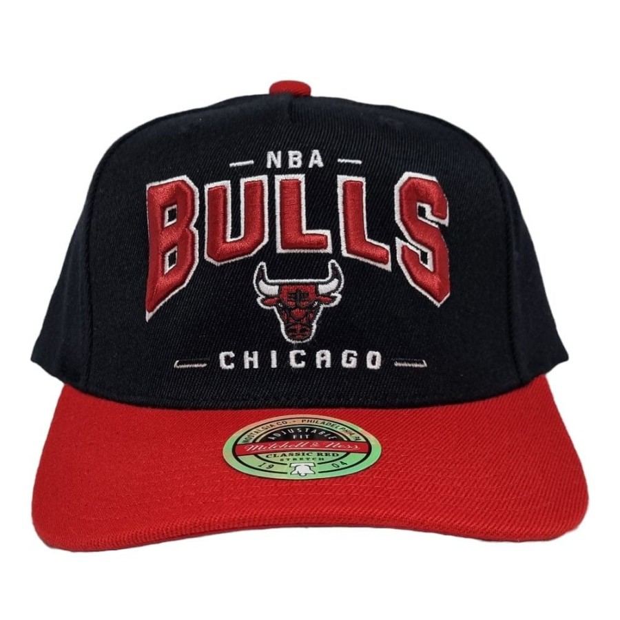 Men Mitchell u0026 Ness Nba Hats | Mitchell & Ness Headline Arch Classic Redline Stretch Snapback Chicago Bulls - Black / Red