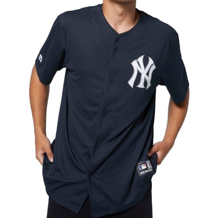 Men Majestic Athletic Mlb Clothing | Majestic Athletic Chest Logo Replica Jersey New York Yankees - True Navy