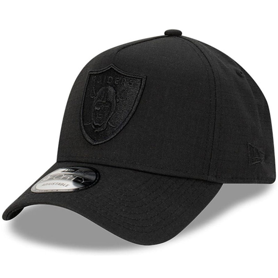 Men New Era Snapback | New Era 9Forty A-Frame Ripstop Snapback Las Vegas Raiders - Black / Black