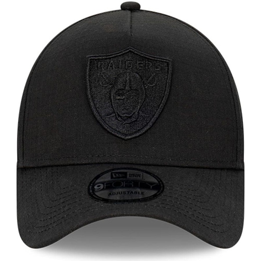 Men New Era Snapback | New Era 9Forty A-Frame Ripstop Snapback Las Vegas Raiders - Black / Black