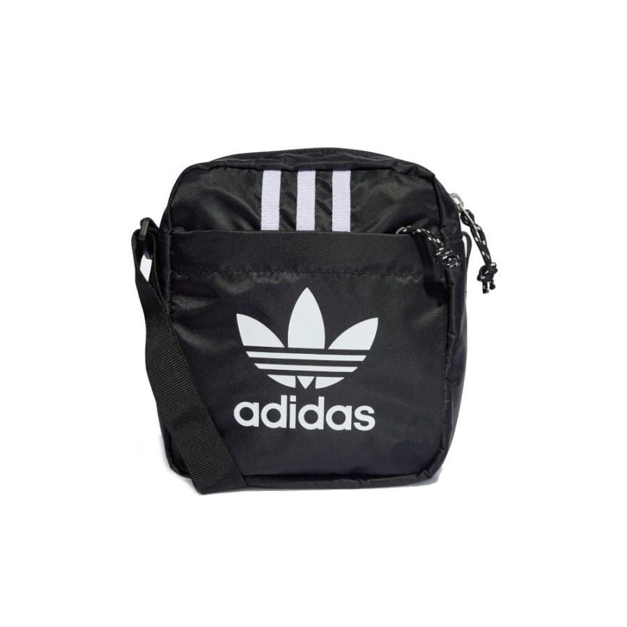 Men Adidas Bags | Adidas 3 Stripe Adicolor Archive Festival Bag - Black / White