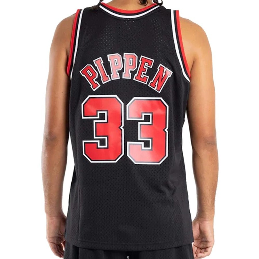 Men Mitchell u0026 Ness Jerseys | Mitchell & Ness Swingman Jersey Chicago Bulls Scottie Pippen Alt 97/98 - Black