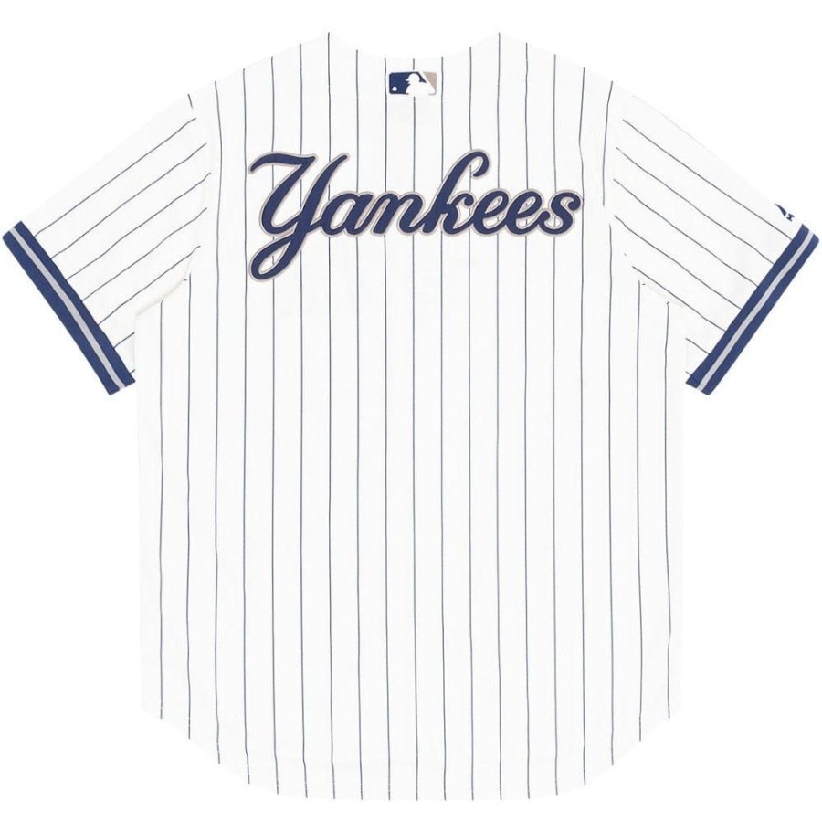 Men Majestic Athletic Mlb Clothing | Majestic Athletic Mlb Pinstripe Replica Jersey New York Yankees - Vintage White