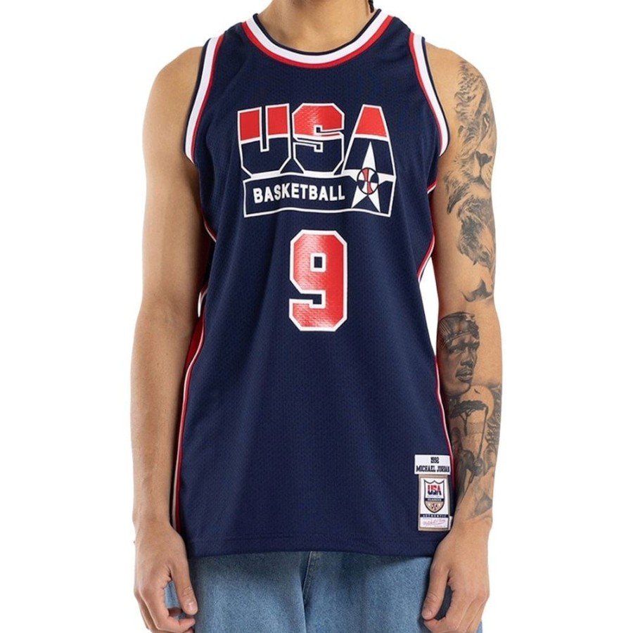 Men Mitchell u0026 Ness Plus Size | Mitchell & Ness Authentic Jersey Usa Michael Jordan 1992 - Navy