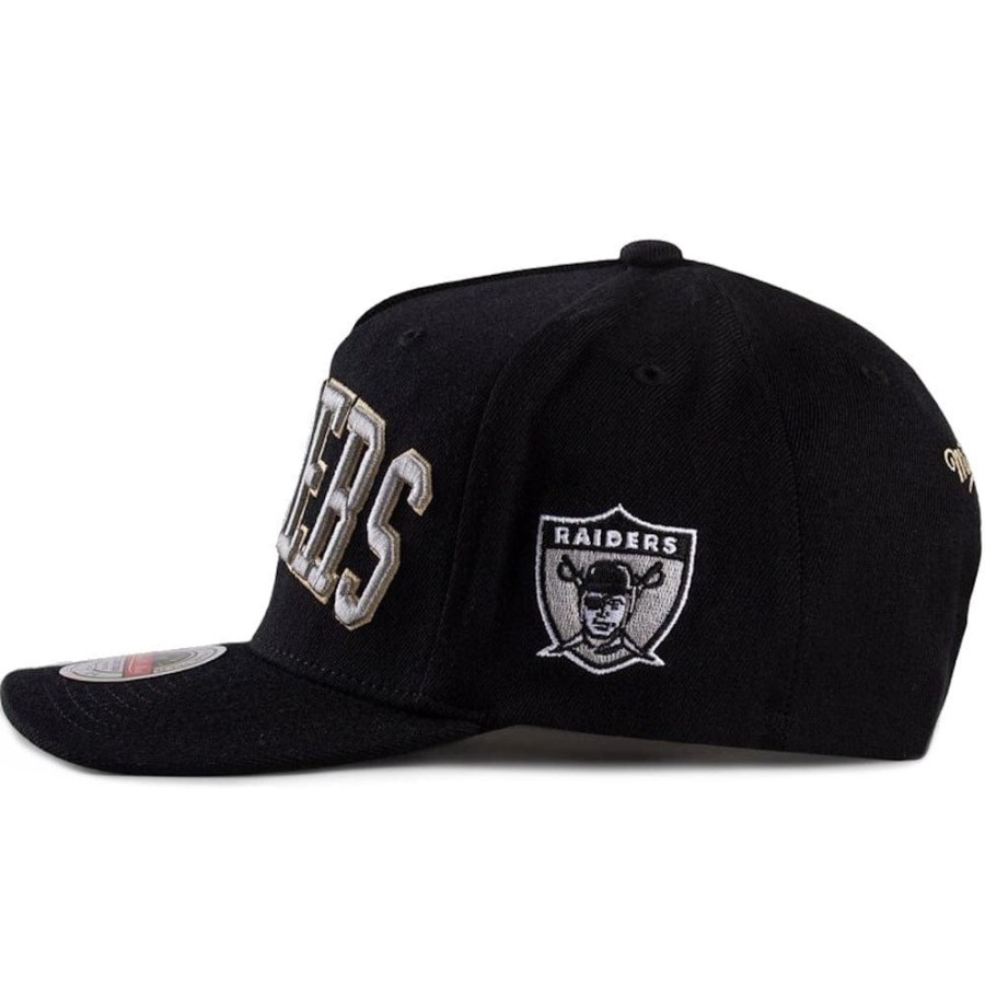 Men Mitchell u0026 Ness Nfl Hats | Mitchell & Ness Wordmark Pro Crown Snapback Las Vegas Raiders - Black